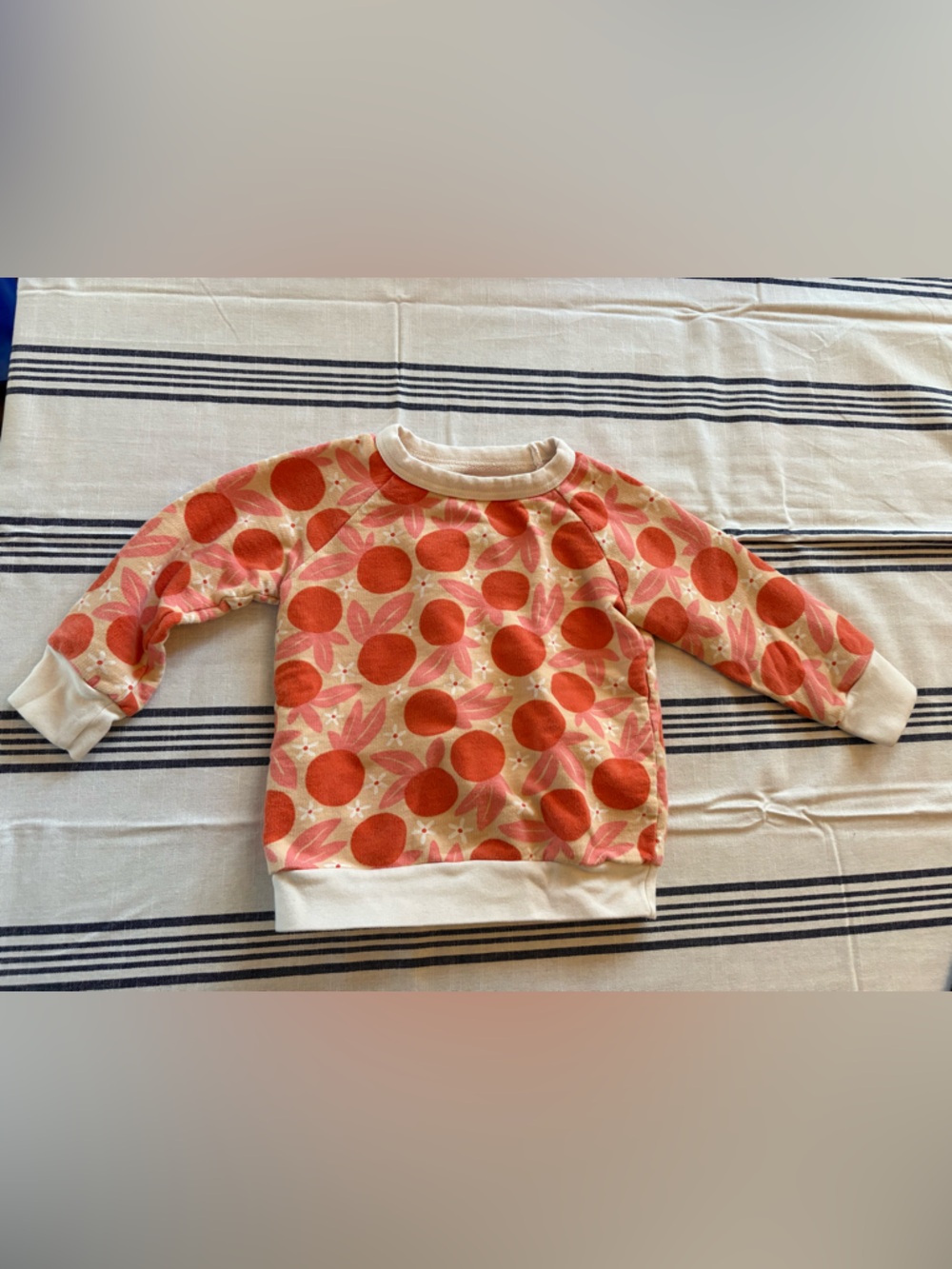 Orange Circle Print Sweatshirt - Cream Trim